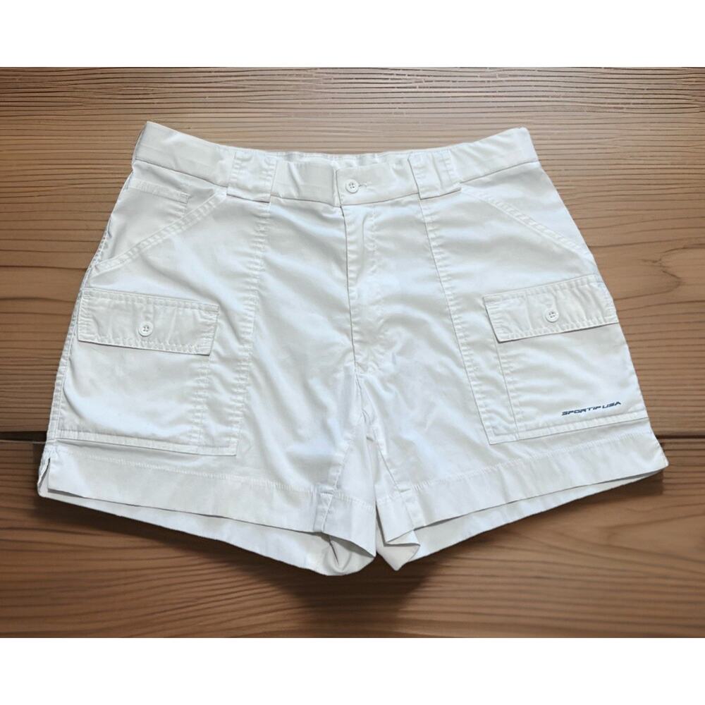 Vintage Sportif USA Shorts Mens 36 White Original Cargo Boating Outdoor Dad